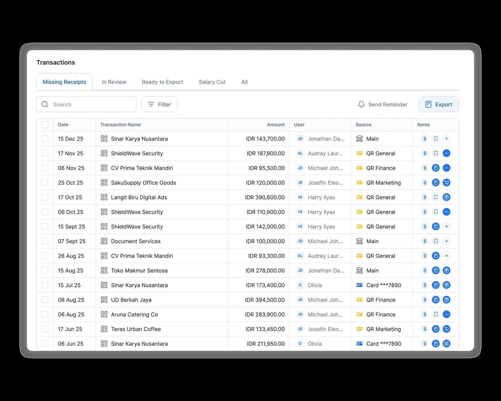 Expense management automation platform