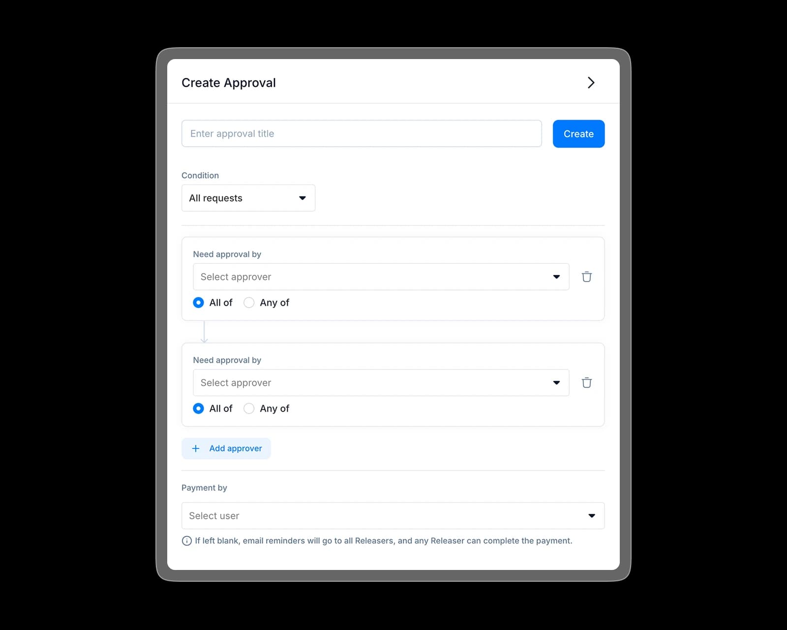 Custom approval workflows ensure every expense goes through the right channels