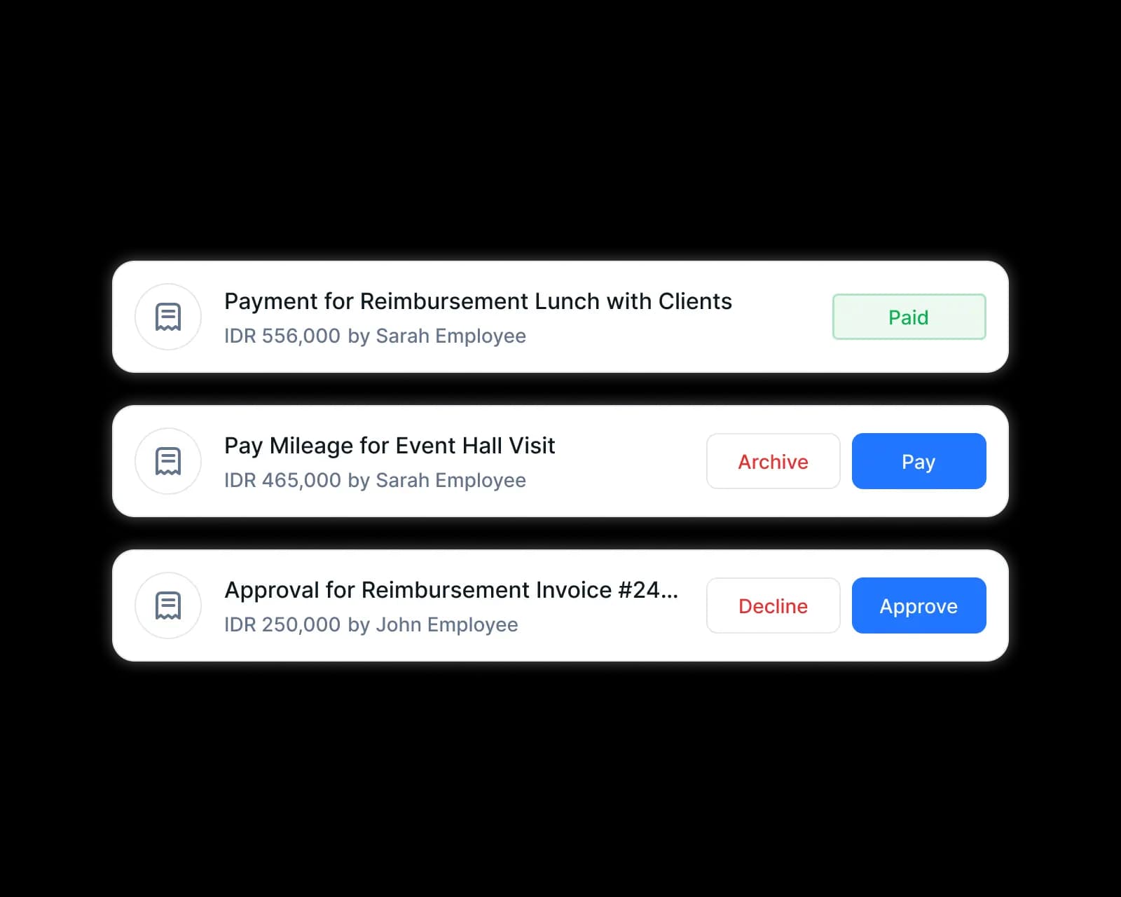 Approve reimbursement with custom workflows